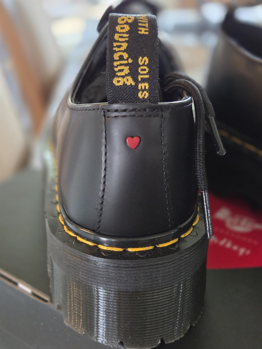 Dr. Martens X Betty Boop Heart Black Leather Accent Lace-Up Shoes - Picture 3 of 11